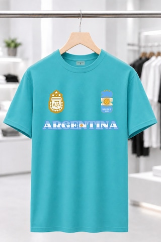 Bayloranzzo Argentina %100 Pamuk Heavy Cotton Premium Kalite Unisex Tişört Su Yeşili