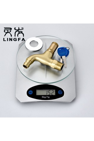 Yunboo Kilitli Bakır Musluk - 4'lü Uçlu Su Hırsızı Engeli, Anahtarlı Dış Mekan Krom Kaplama Tesisatı Diğer