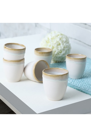 Keramika Shizen Krem Latte Kupa 8 Cm 6 Adet Q44