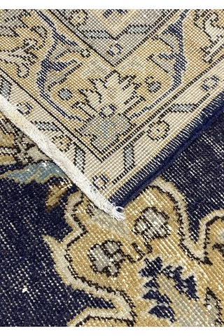 El Dokuması Vintage Halı Özel Tasarım Anadolu Koleksiyonu Doğal Halı Lacivert