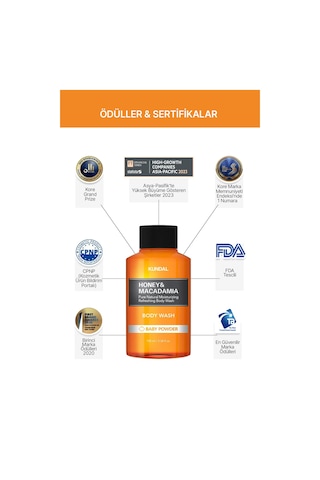 Kundal Honey & Macadamia Baby Powder Yoğun Nemlendirici Vücut Yıkama Jeli 100 ML