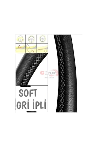 Ford Transit 2007+ Direksiyon Kılıfı Dikme Soft Gri Ipli (10.5Cm)