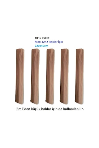 Mandaş Tekstil 10 Adet Halı Hurcu Kılıfı Poşeti 220x40cm Max. 6m Çok Renkli