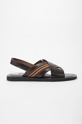 Valmenti Erkek Kahverengi Deri Duz Sandalet 741 M7407 Erk Sndlt Y19 Kahverengi