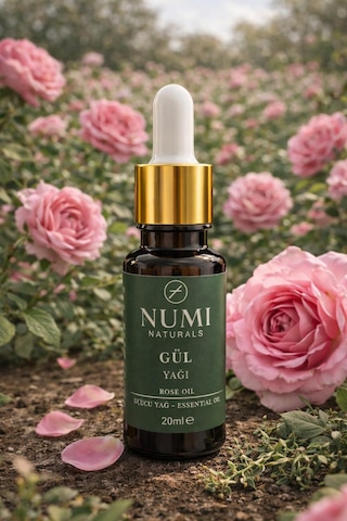 Gül Yağı 20 Ml %100 Doğal Saf Rose Oil Cilt Bakım Yağı, Aromaterapi Ve Masaj İçin Uçucu Yağ