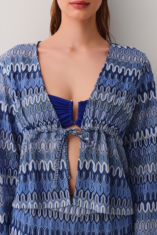 Suwen Wave Plaj Gömleği Sba25550944 Cam Göbeği Baskılı Çok Renkli