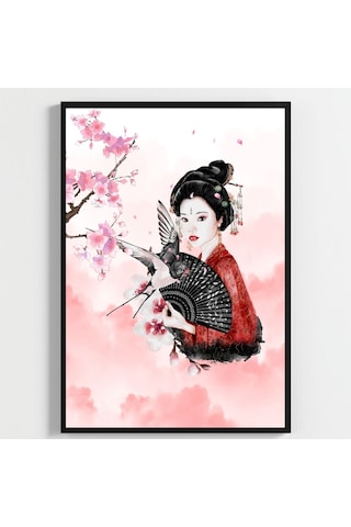 Besay Uzak Doğu Esintisi Salon Ve Ofis Duvar Dekorasyonu Japon Kültürü Pop Art Kadın Posteri 3'lü Set A4 Çerçevesiz