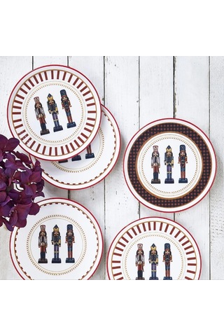 Fecra Kurşun Asker 6 Parça Pasta Tabağı Seti