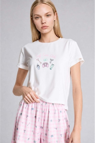 Defacto Regular Fıt Kısa Kollu 2li Açık Pembe Şortlu Pijama Takımı H6954ax26smpn648 Pembe-pn648