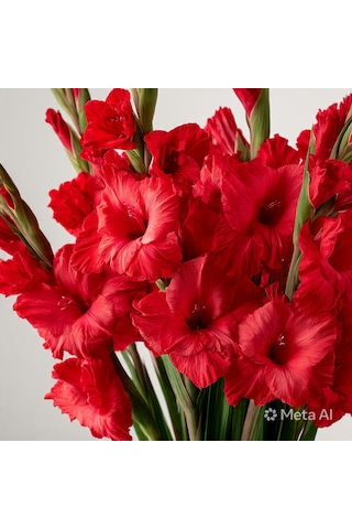 5 Adet Kırmızı Glayöl Swan Gladiolus Çiçeği Soğanı