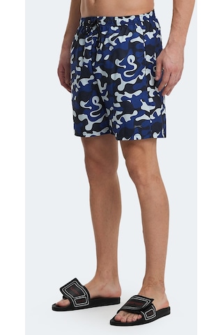 Slazenger REQUIRE IN Erkek Cepli Deniz Şortu Mavi Kamuflaj Mayo