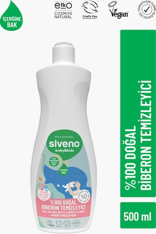 Siveno %100 Doğal Emzik ve Biberon Temizleyicisi Bitkisel Elde Bulaşık Sabunu Nemlendirici Vegan 500 ml
