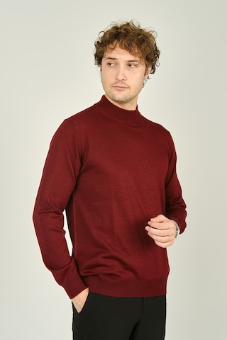 Ateş Triko Erkek Yarım Balıkçı Yaka Yün Kazak 0004 D.bordo D.bordo Bordo