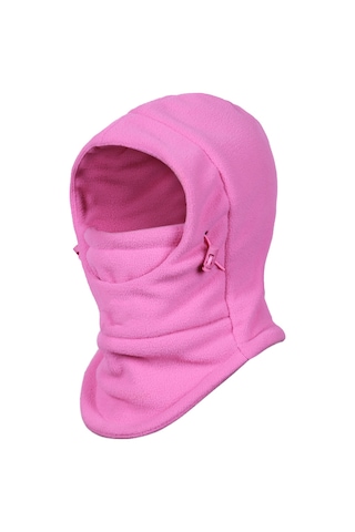 Wezone Çocuklar İçin Polar Balakava - Kışlık Sıcak, Rüzgar Geçirmez Ve Nefes Alabilir Yüz Maskesi Açık Gül Kırmızısı/koyu Gri