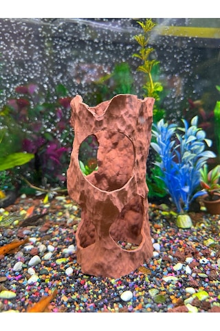 Akvaryum Dekor Oyuk Kütük / Mağara Gövdesi Suda Duran Model 17x8 Cm Ktk-178-sdm, One Size