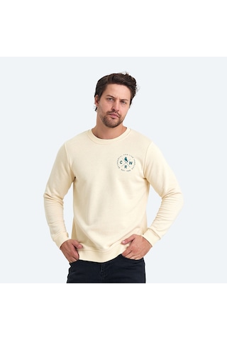 The Crow LIFE Erkek  Bej Sweatshirt