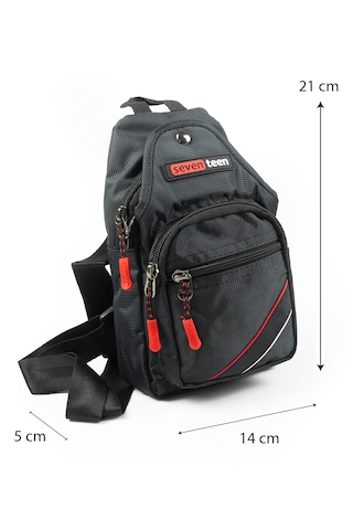 İmaks Küçük Boy Çokgözlü Günlük Çapraz Göğüs El Ve Omuz Çantası Unisex Body Bag Siyah 955 Siyah - Kırmızı