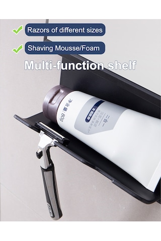 Lemestar Banyo Siyah Süpürgeyle防雾 Ayna - Tıraş & Makyaj İçin, Deliksiz Kurulum, Çekmeceli A1346700-02 Siyah