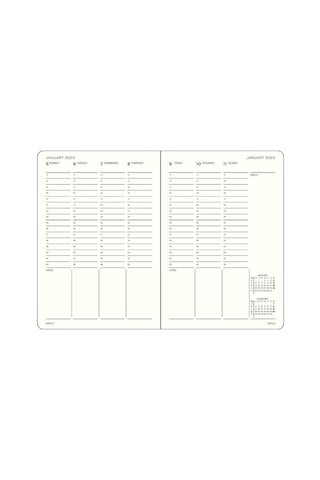 Leuchtturm1917 Orta Boy A5 Akademik 18 Aylık Hafta Ajandası 2026 Sert Kapak, İngilizce, Siyah 372815