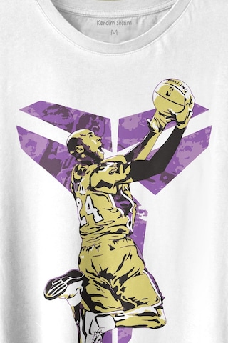 Beyaz T-shirt Kobe Bryant Black Mamba Nba Basketball Baskılı Tshirt Unisex Tişört 001