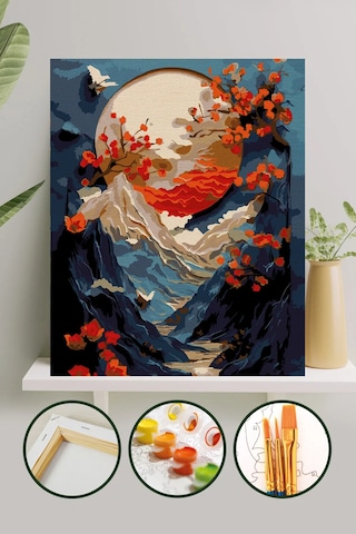 Sayılarla Boyama Tuval Seti 40x50 Cm - Dağlar
