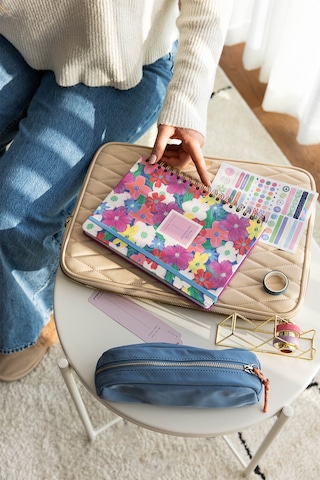 17x24 Spiralli Lastikli Sert Kapak Çizgili Not Defteri Çok Renkli Çiçekler Çok Renkli Çiçekler