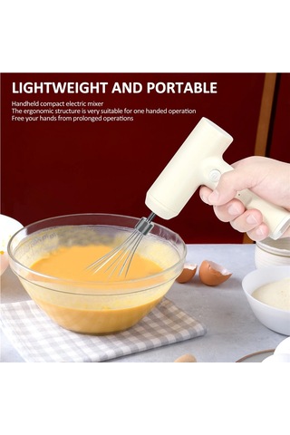 Jialan Elektrikli Akülü Çırpma 2000mah Usb Şarj Edilebilir El Beyaz