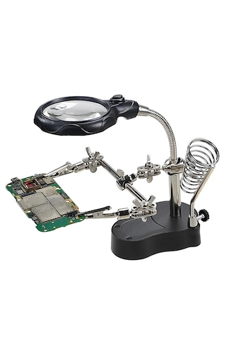 Mg-16126 Led Işıklı Büyüteçli Lehim Tamir Havya Standı