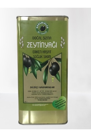 Düziçi Karamıklar Erken Hasat Soğuk Sıkım Sızma Zeytinyağı 5 L
