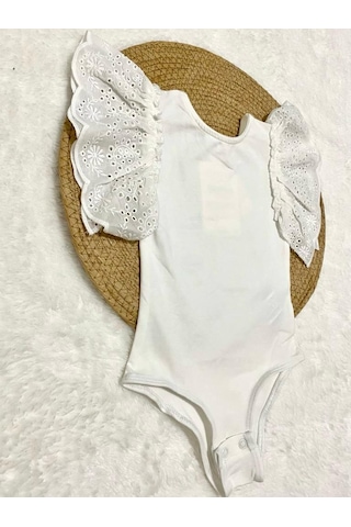Minaz Baby Kolları Fırfırlı Beyaz Zıbın Beyaz