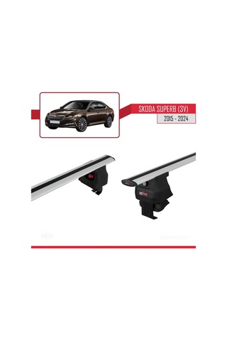 Skoda Superb 3v 2015 Ve Sonrası İle Uyumlu Ace-4 Ara Atkı Tavan Barı Gri