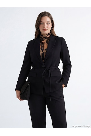 Lcw Everyday Siyah Beli Kuşaklı Kadın Blazer Ceket