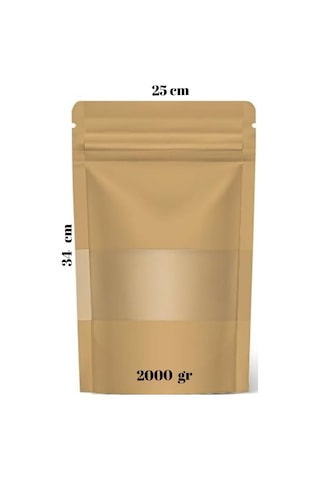 Kraft Pencereli Doypack 50'li 25 x 34 CM
