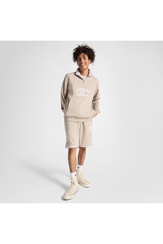 Converse Classic Sport Yarım Fermuarlı Erkek Bej Sweatshirtdüz10026710