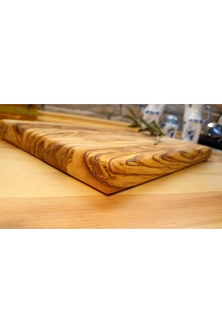 Zeytin Ağacı Doğal Ahşap Büyük Kesme Sunum Mutfak Tahtası