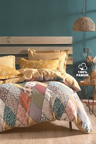 Yataş Bedding Astrid Ranforce Tek Kişilik Nevresim Takımı -Hardal