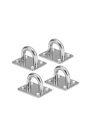 Youtek 304 Çelik Kare Göz Tahtası Seti 4 Adet - M8, Spor Aletleri/swing Asma İçin, 180 Kg Yük Dayanımı Somun Yok