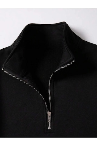 Altamira Unisex Dik Yaka Yarım Fermuarlı Oversize Sweatshirt 001