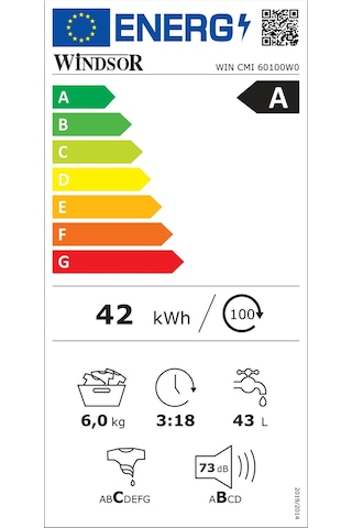 Windsor CMI 60100W0 6 KG 1000 Devir Inverter Çamaşır Makinesi