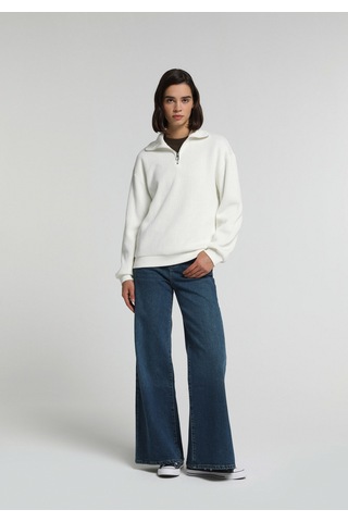 Colin's Colins Regular Fit Fermuarlı Nakışlı Kadın Ekru Sweatshirt Cl1082704 Q1.v2 Ecr