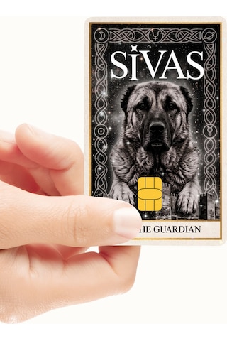 Sivas - The Guardian Black Kart Kaplama Sticker Kart Etiketi Yüksek Kaliteli Hologramlı Baskı Standart