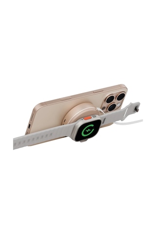 Energea Magduo Arc 2in1 80cm Dahili Kablolu 15w Telefon Saat Hızlı Şarj Standı - Gold