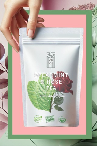 Premium Rose & Spearmint Tea 75g, Özel Harman Gül Ve Kıvırcık Nane Çayı