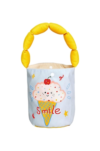 Homyl Kadın Kova Çantası Taşınabilir Çanta Günlük Sevimli Dondurma Deseni
