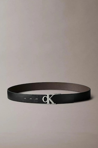 Calvin Klein Ck Tokalı Dokulu Deri 35 Mm Ayarlanabilir Ve Çift Taraflı Erkek Siyah Kemer Lv04d7049g- Siyah