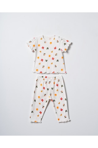 Hafy Baby Çilek Desenli, Kısa Kollu, Kız Bebek/ Çocuk Pijama Takımı Pembe