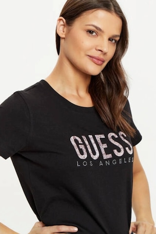 Guess Kadın Siyah Desenli T-shirt Siyah