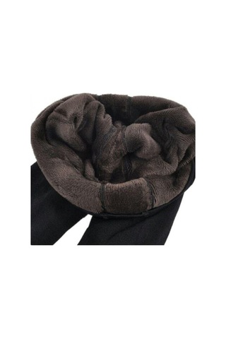Momslab Kadın Içi Peluşlu Kışlık Termal Tayt Içlik Siyah Kadın Peluş Taytkarışık Xl Siyah