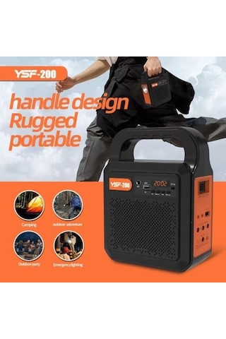 Kamp Lambası Güneş Enerjili Aydınlatma Sistemi 3ampul,powerbank,ışıldak,radyo,müzik Speaker,usb/tf 6000 Mah-gsu-200 Siyah
