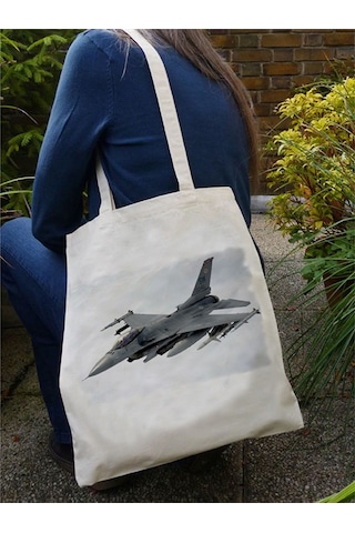 Anahtarlık Sepeti Bez Çanta - F-16 Uçak